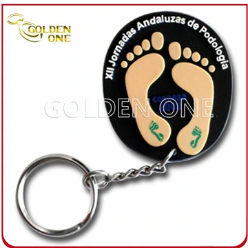 Promotion Gift 3D Business Gift Souvenir Footprint Logo Soft Design Your Own PVC Keychain