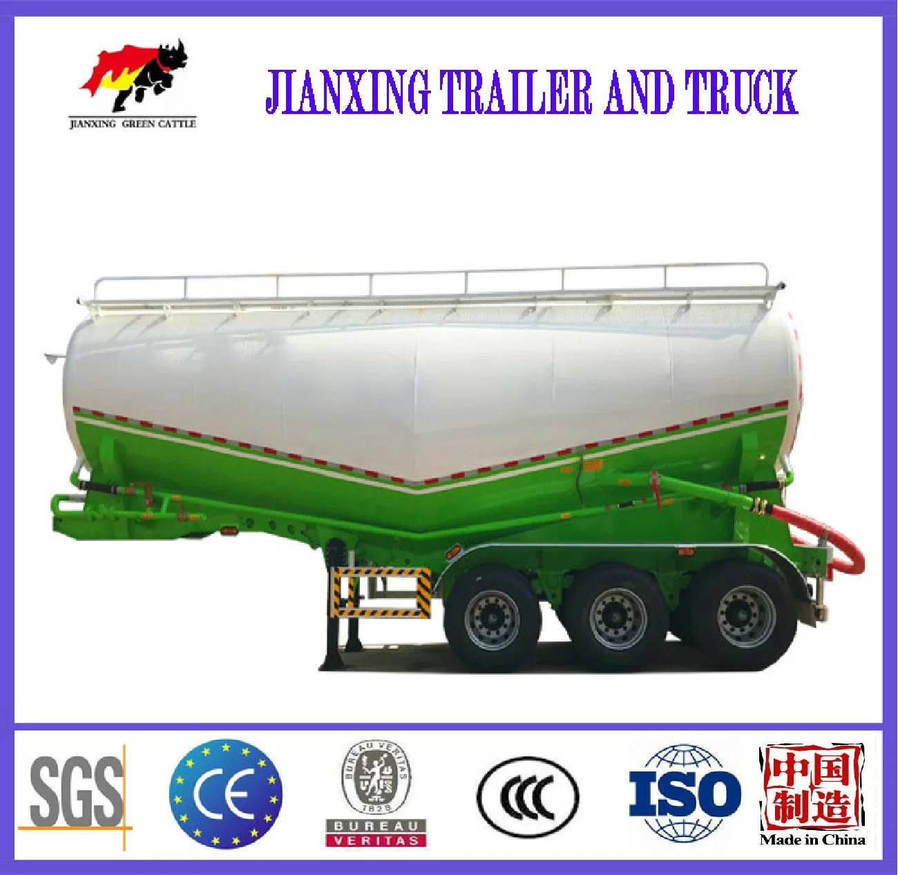 Cement Trailer Cement Trailer Sinotruk 3 Alxes Diesel Engine 50 Ton Tanker 45 Cbm Bulk Cement Tank