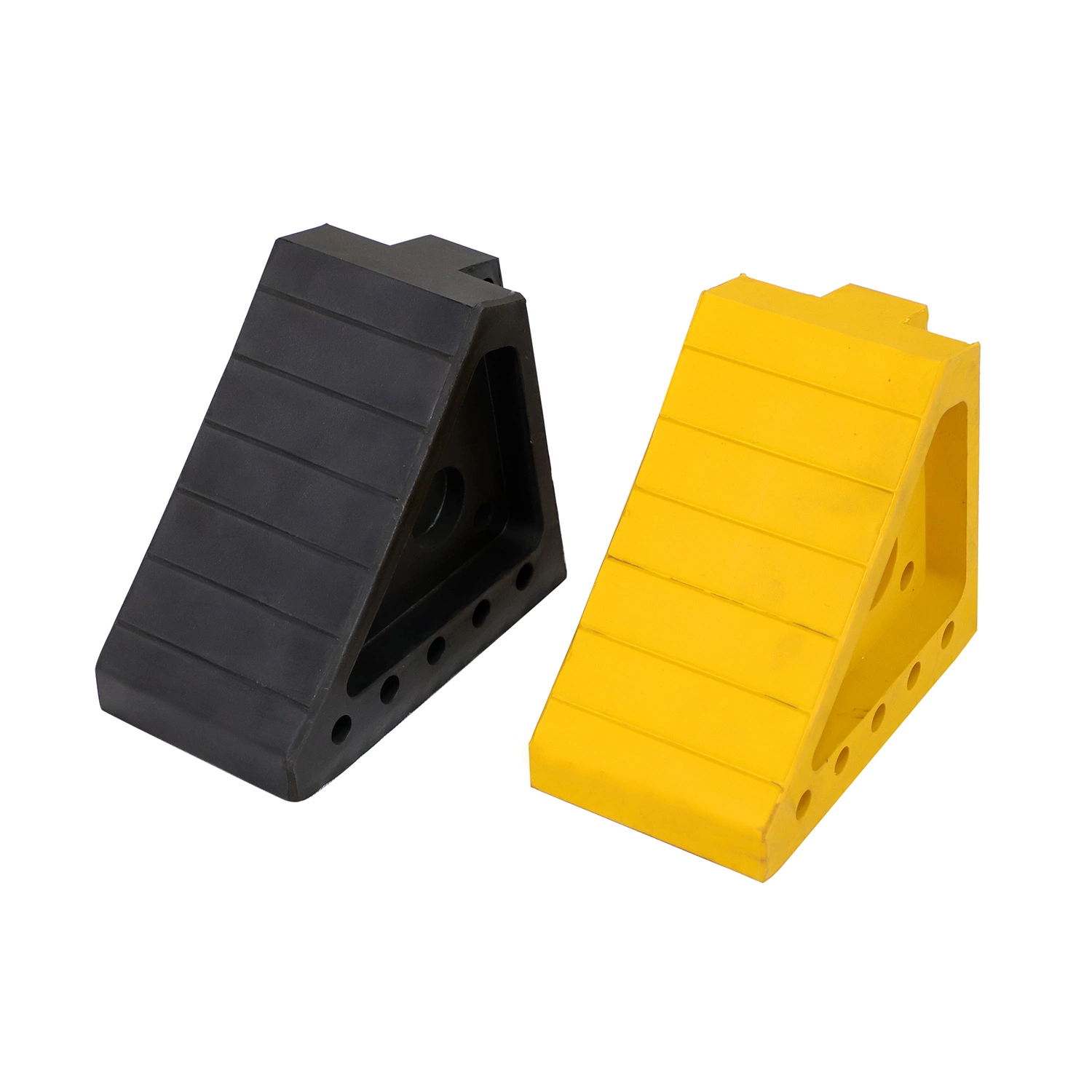 High quality/High cost performance  Durable Black Protective Recycled Safety Rubber Wheel Chock 1.2-6kgs