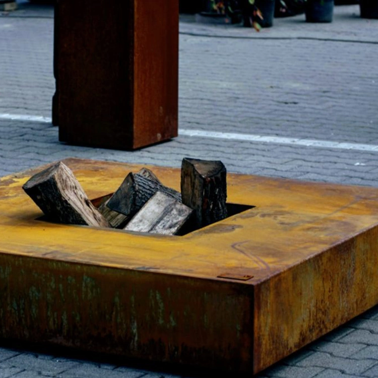 Patio con jardín Corten Round Acero Fire Pit