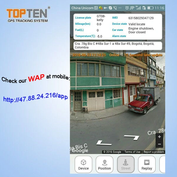 Car Tracker GPS dispositivo GSM cortar el motor, el combustible de vigilancia, alerta cuando el motor de la GEO-Fence o por SMS/GPRS (GT08S-TN)