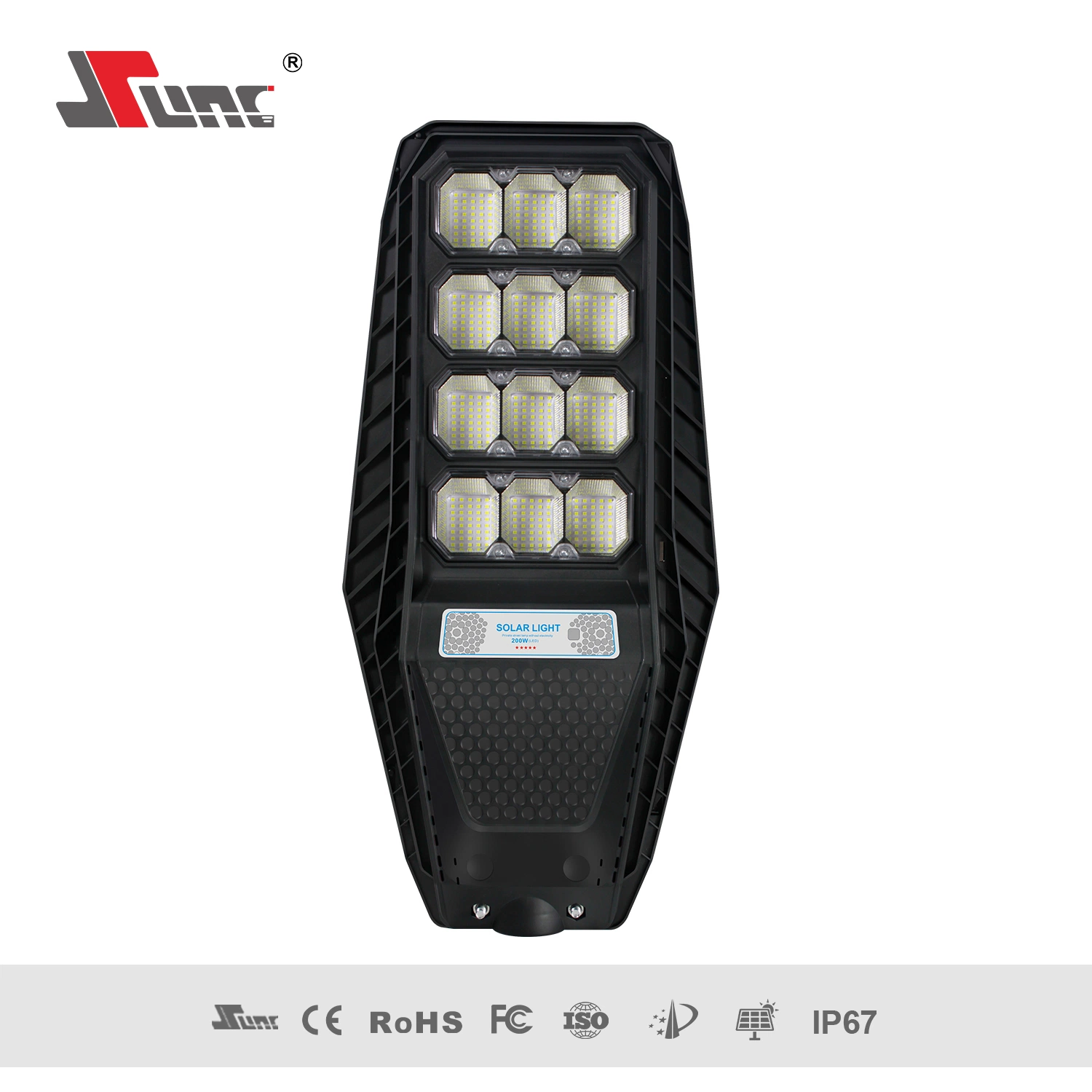 Luz solar de calle de 200W de alto brillo para exteriores