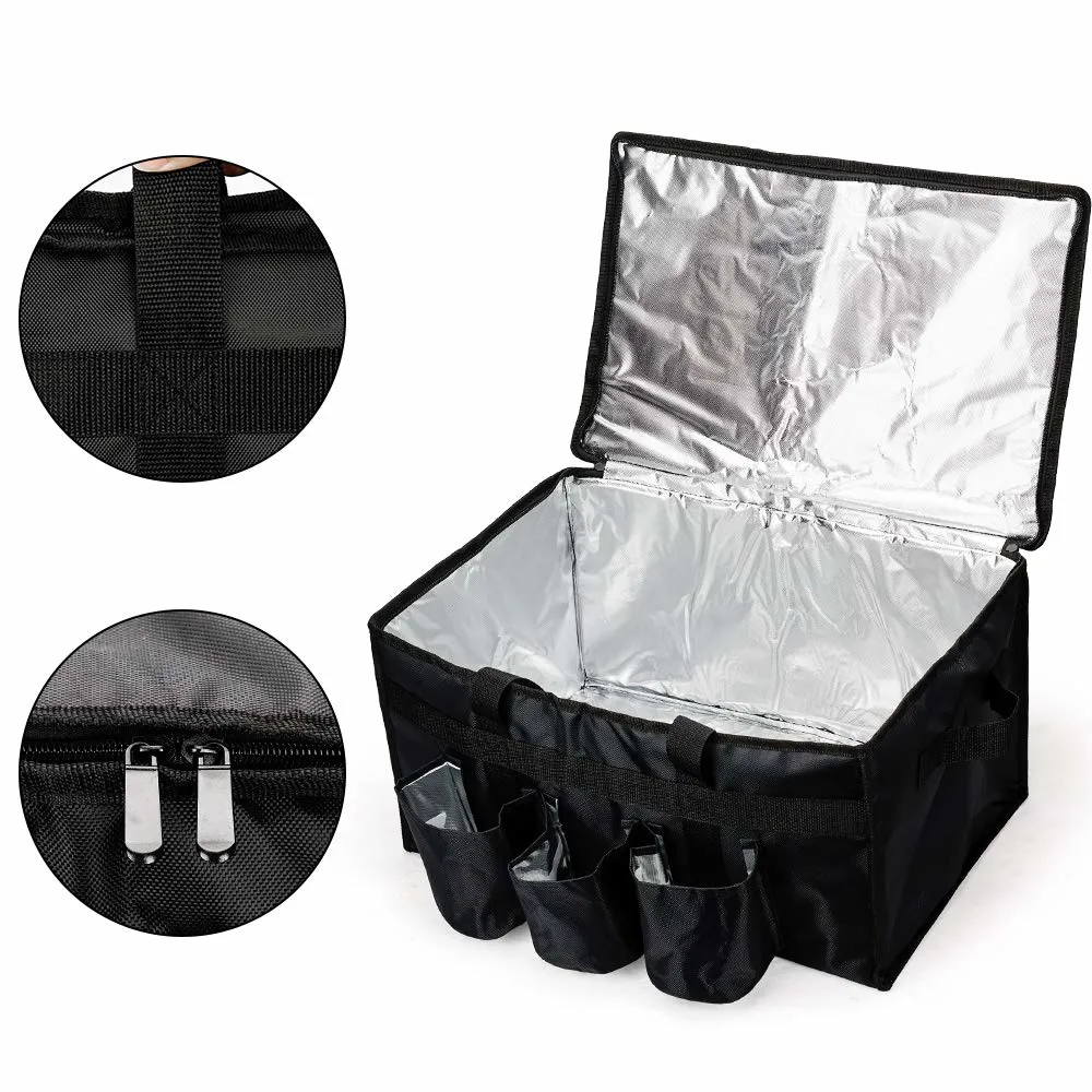 Food with Cup Holders for Eats Black Grocery Insulated Delivery Bag