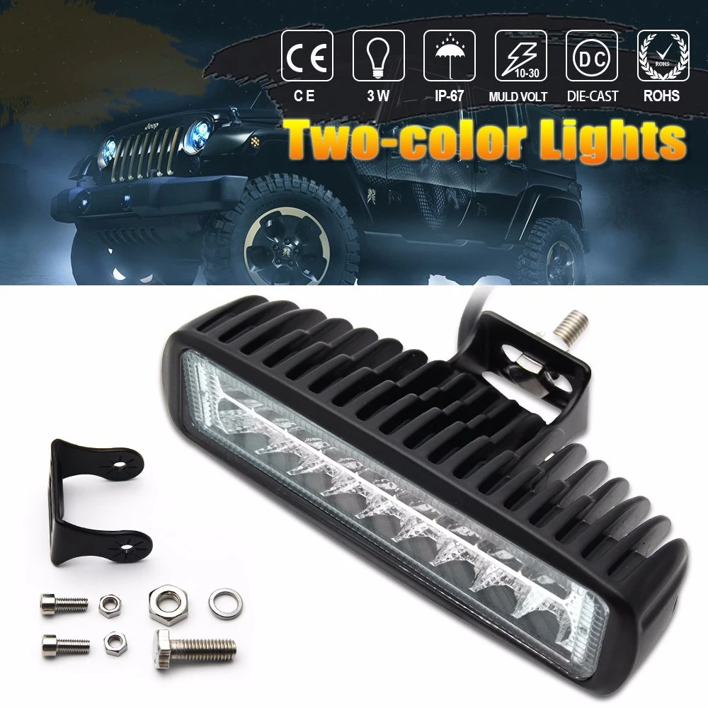 Wholesale/Supplier 6.3inch Waterproof Spot Slim High Power 54W Mini ATV Light DRL Two Color Car Light Auto LED Work Lamp