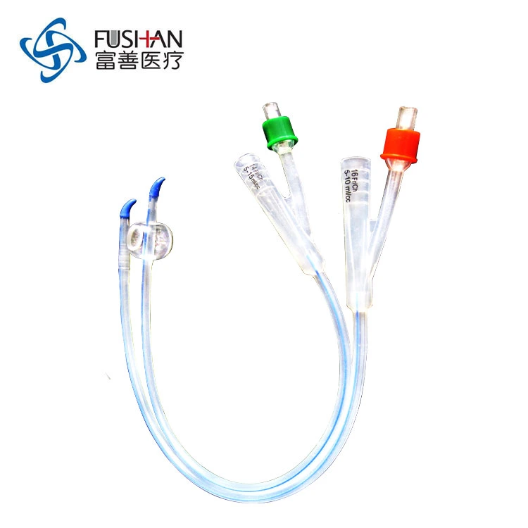 Fushan Medical Silicone Foley Catheter, Tieman Foley Catheter, with Coude Tip, Coude Foley Catheter