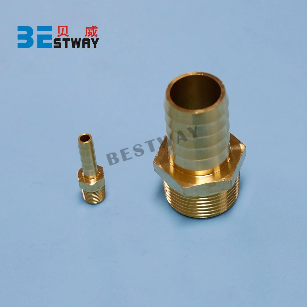 Bwva 1/8'' NPT to 1'' Brass Straight Hose Barb Fitting