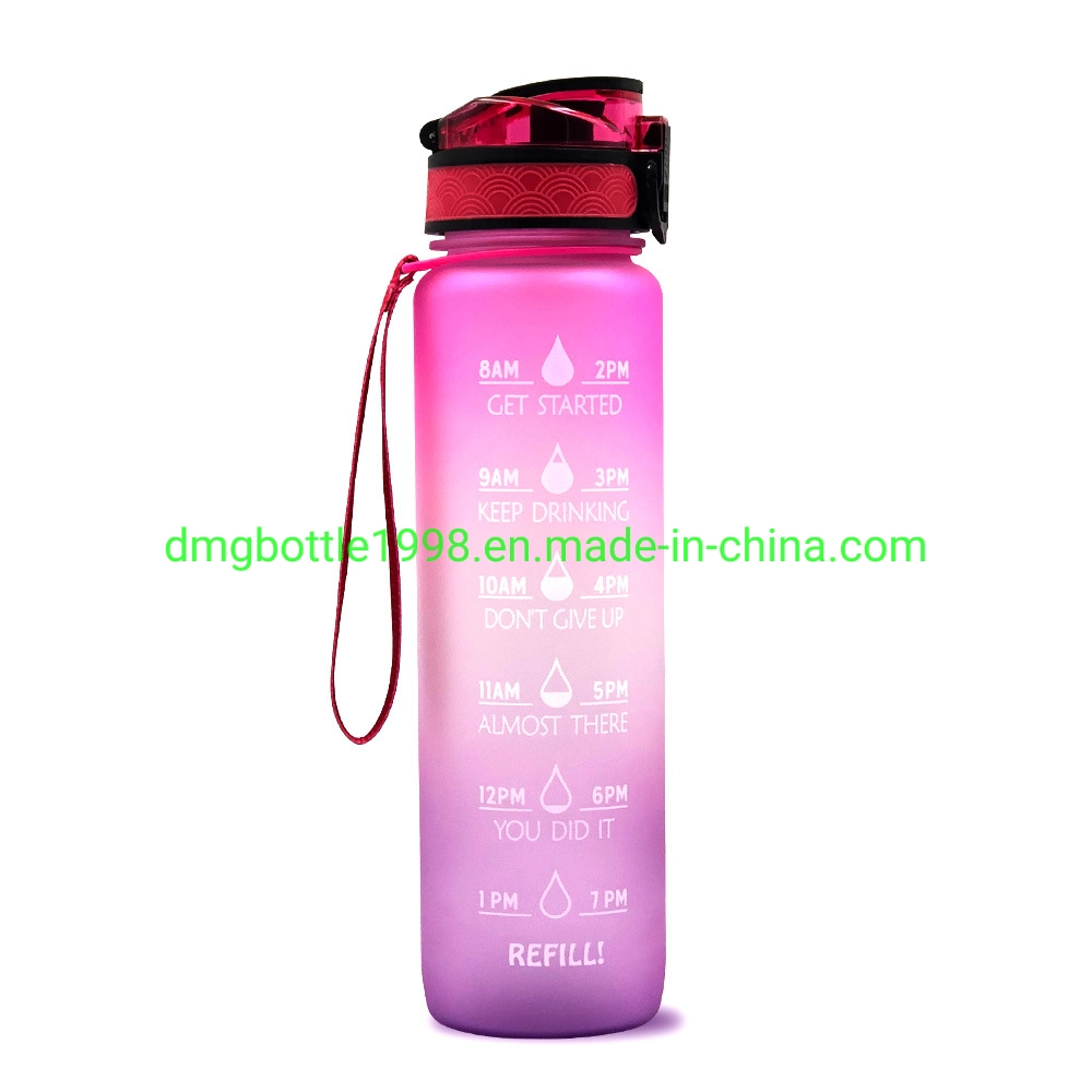 1000ml Big Capacity Tritan Lanyard Mug Gym Water Bottles Outdoor Mugs and Bottles Food Grade Protein Powder No-Leak Seal up Lanyard