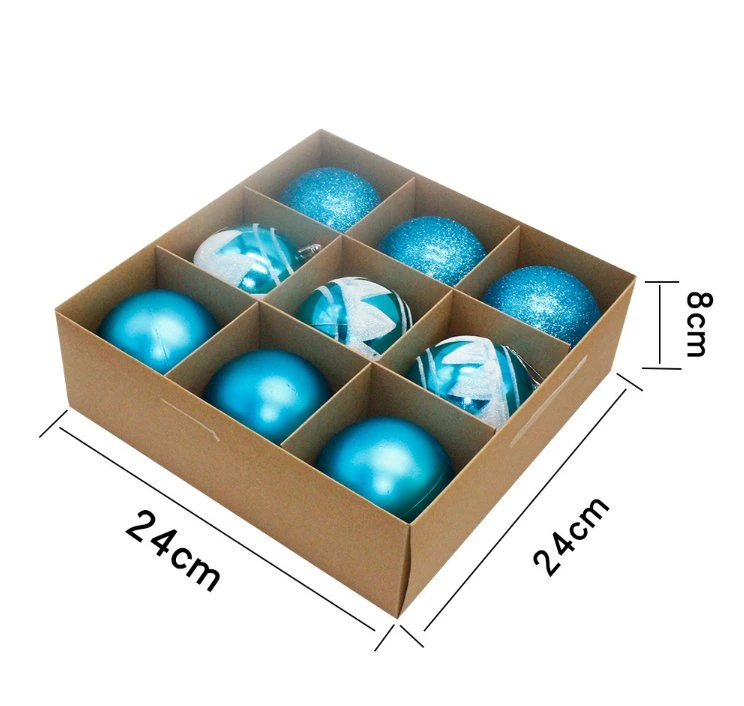 8cm 9PCS Ornamente Sets bruchsichere Weihnachtsdekoration Ball für Indoor Hängende Kugel Aus Dekor