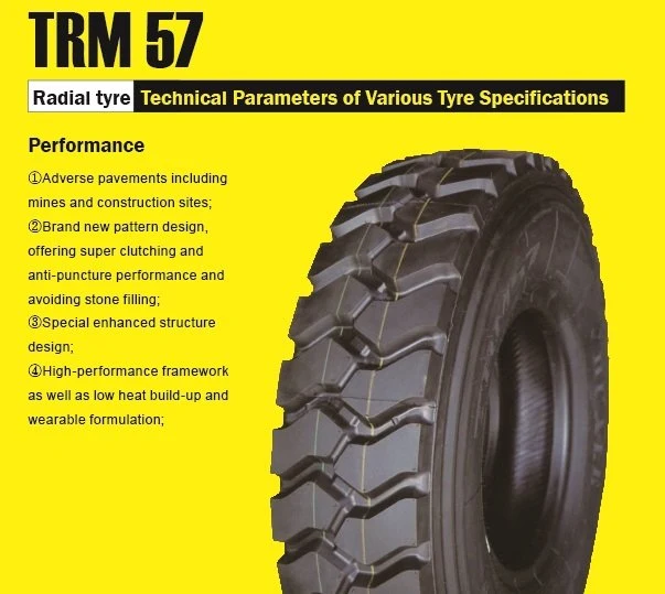 TBR Truck Tyre with 11.00r20 Trm57 Radial Tube Truck Tire