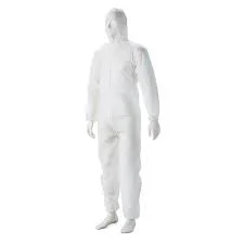 in Stock Disposable Nonwoven Microporous SMS PP Protective Coverall White Cheap Type 5/6 PPE Disposable Suit Safety Clothing