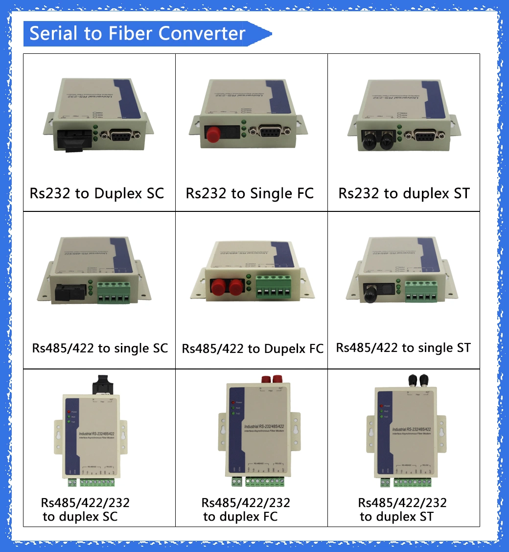 RS232 auf Glasfaser Multimode 1310nm 2km SC/St/FC Glasfaser Modem