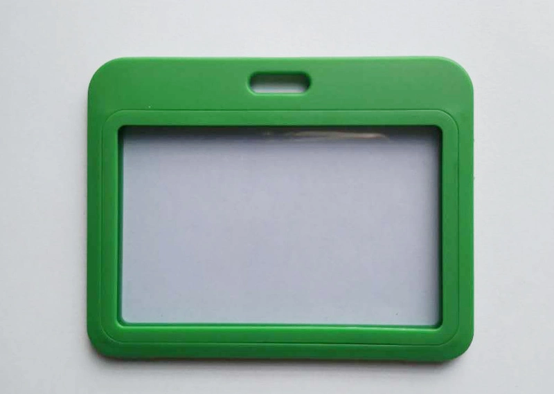 El verde césped de Plástico PP Vertical Premium tarjeta ID Badge Holder-Double lados claro