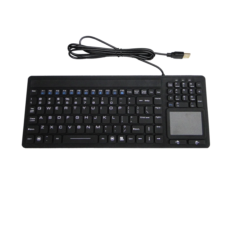 IP68 Resistente lavable Disinfectable Industrial Antivirus de silicona médica de Teclado con Touchpad integrado, de 12 teclas de función y el teclado numérico