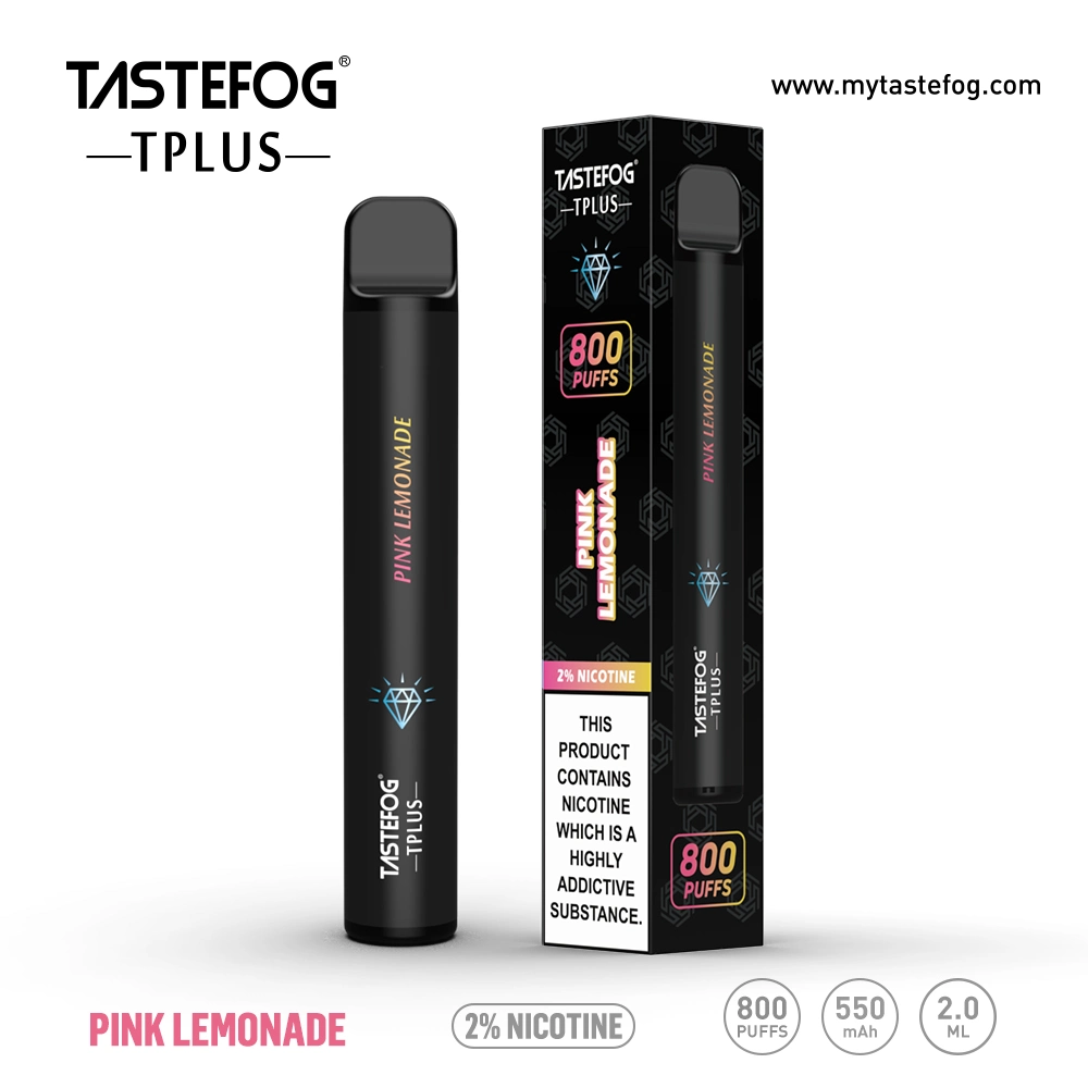 Tplus Tastefog Mini Vape 800 inhalaciones desechables caliente E-cigarrillo Starter Kit con o sin nicotina