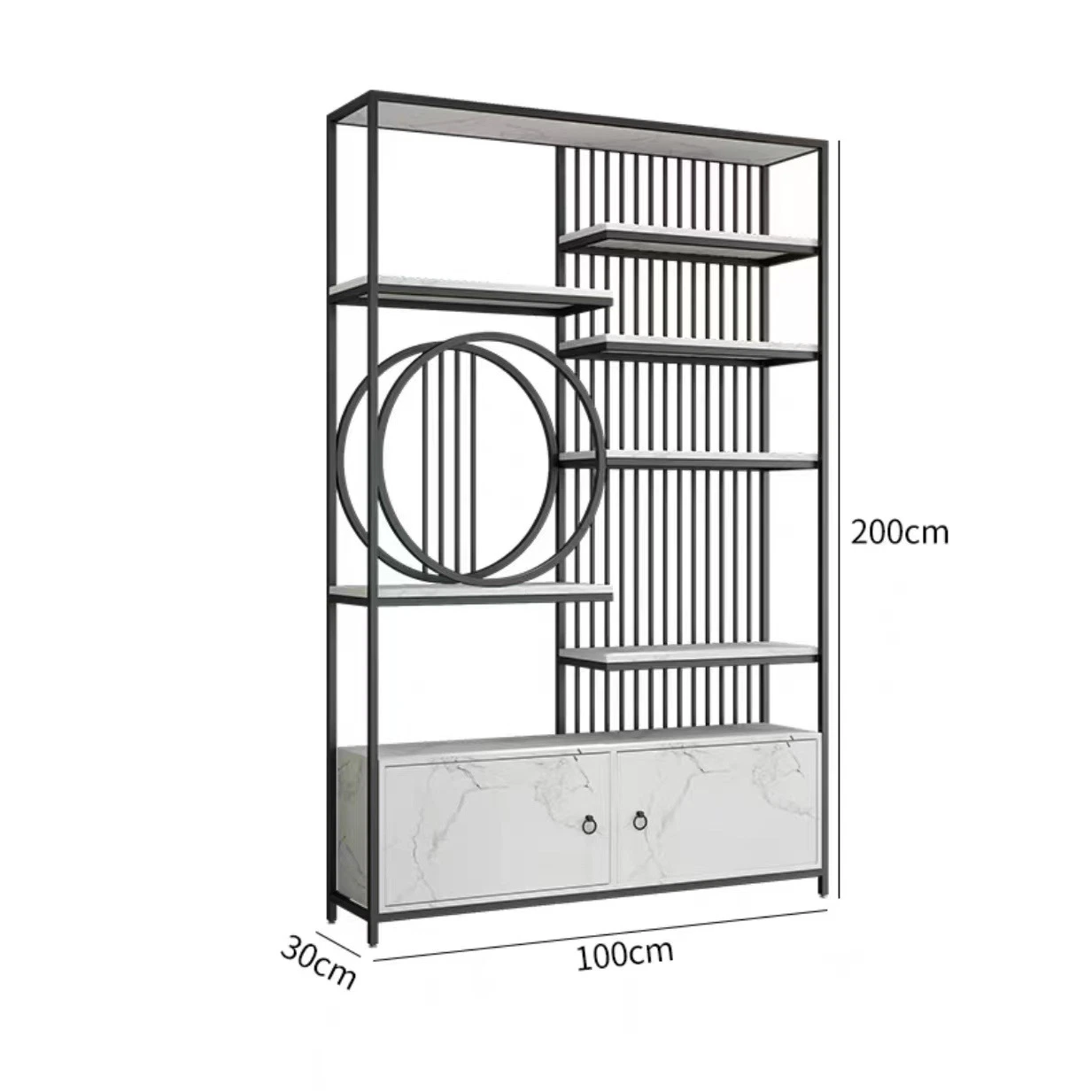 Chinese Style Metal Display Cabinet Furniture Storage Shelf