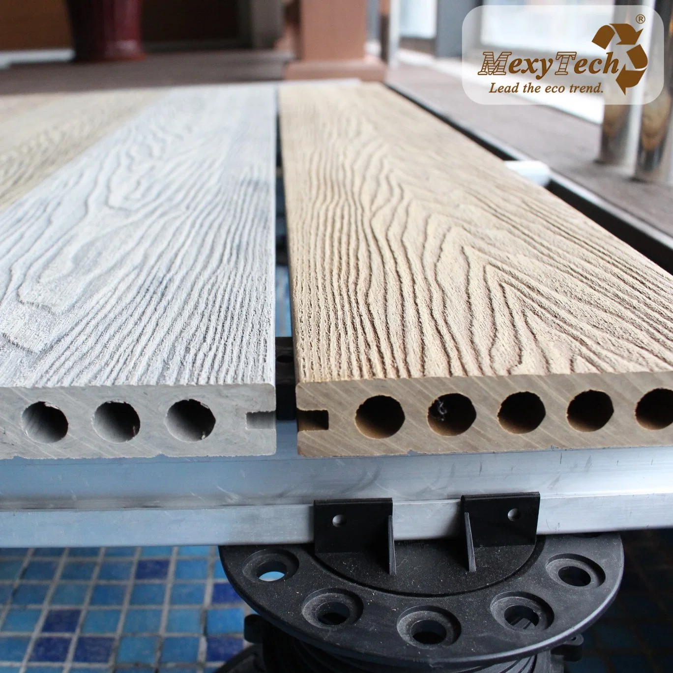Wasserdichter WPC Composite-Decking-Boden für Außen-Composite-Outdoor 3D Terrasse