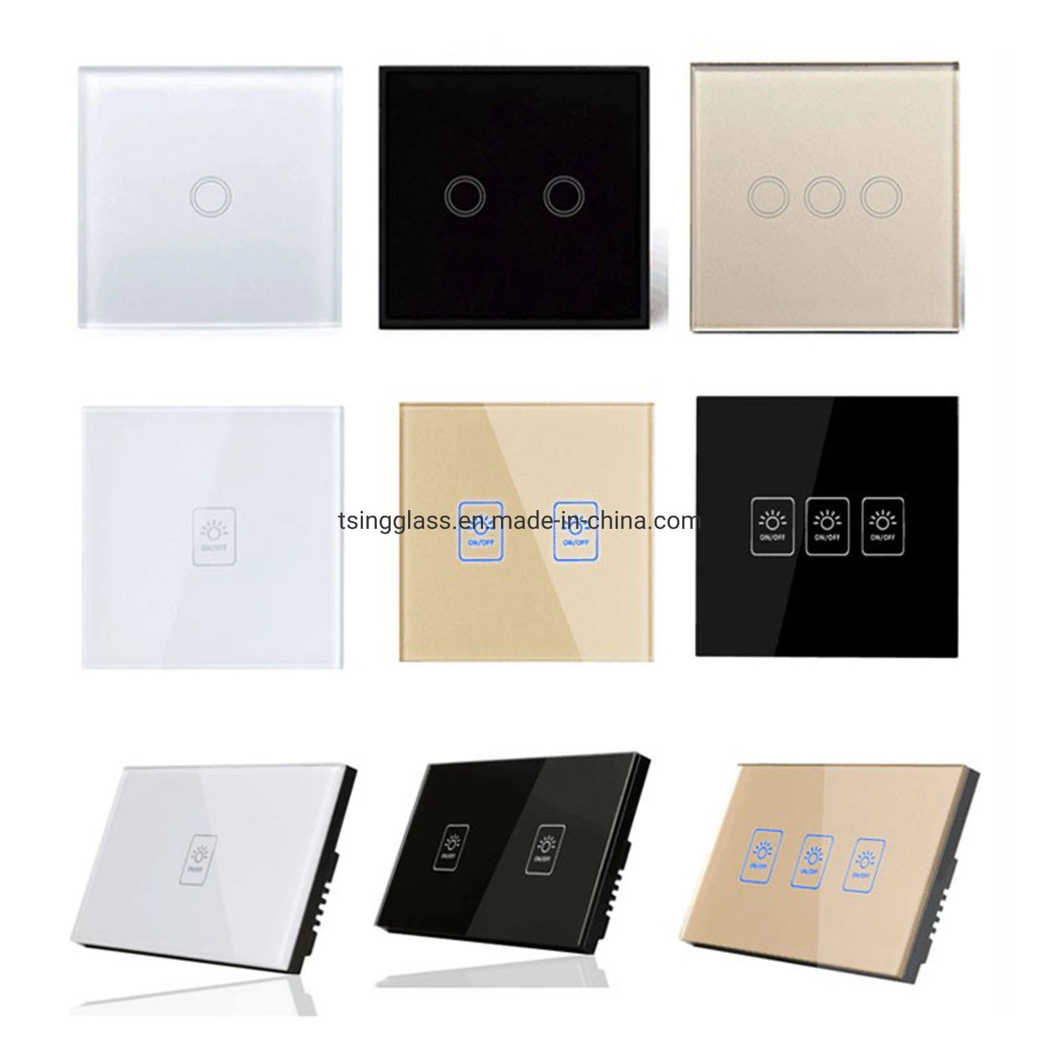 Electrical Custom Touch Button Doorbell Switches Panel Dimmer Light Switch Glass