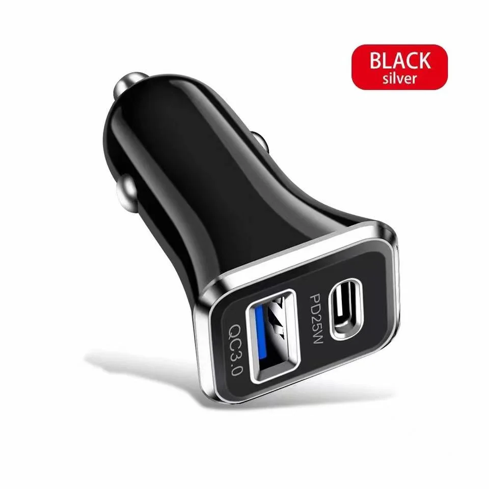 Dual USB Car Charger Pd Car Charger USB-C Cigarette Lighter Chargers Fast Charging