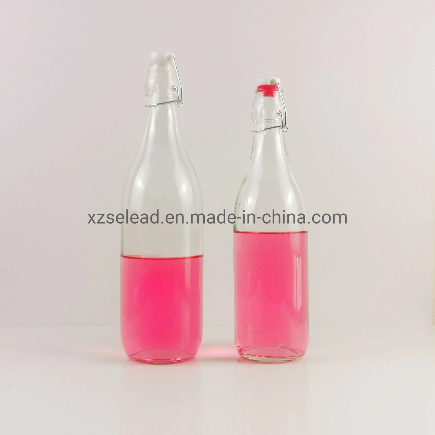 Soft Drinks Glass Beverage Bottle Customized Glass Packing with Flip Stopper 250ml 750ml 32oz