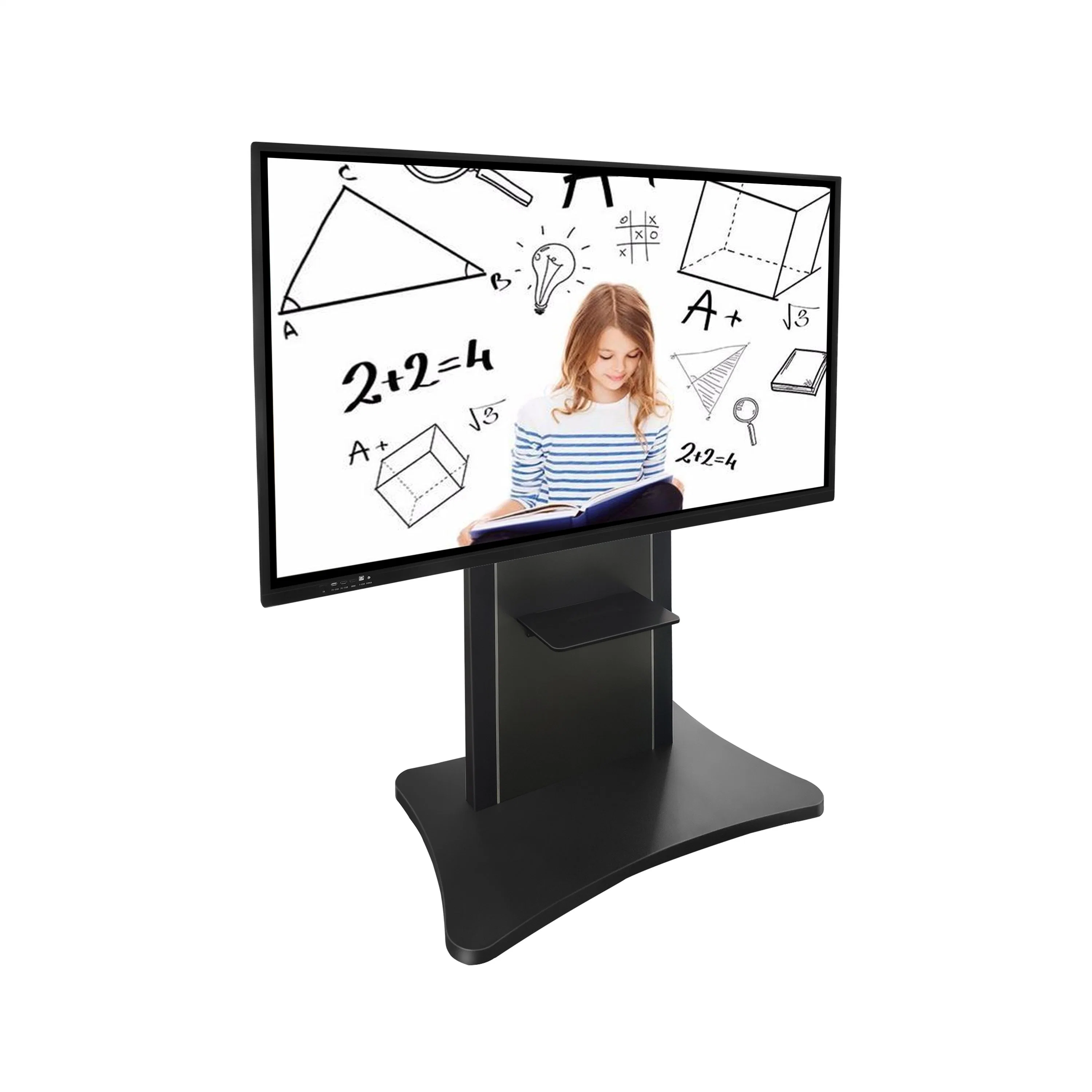 Equipamento de treino de 75 polegadas Quadro branco digital branco 4K UHD Quadro electrónico de painel LCD Dual System para Quadro Branco de ensino escolar