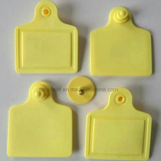 RFID 3m Range 80X70mm UHF Animal Ear Tag with/Without Laser Printing Number