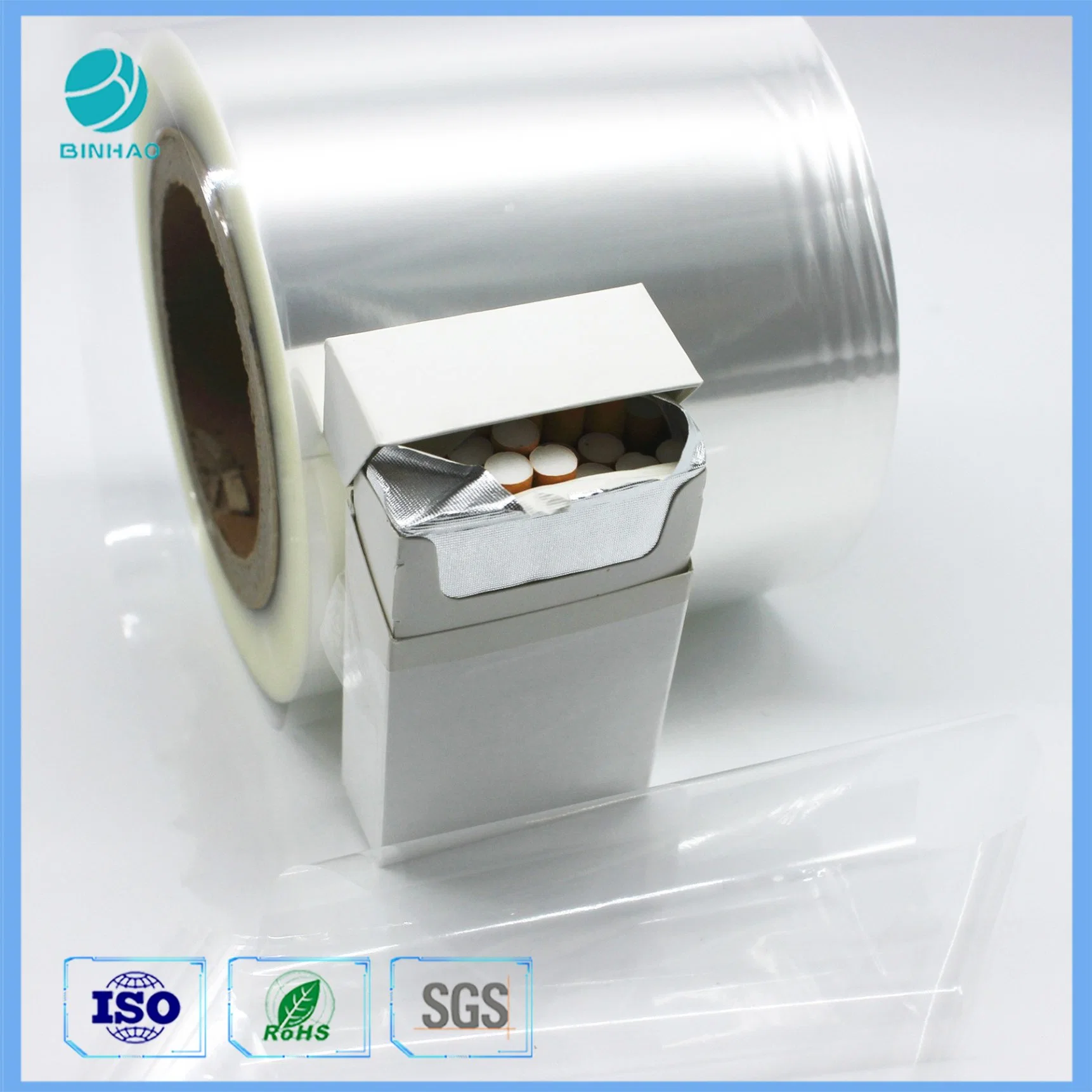 Custom BOPP Transparent 8% Shrink Film for Cigarette Box Wrapping