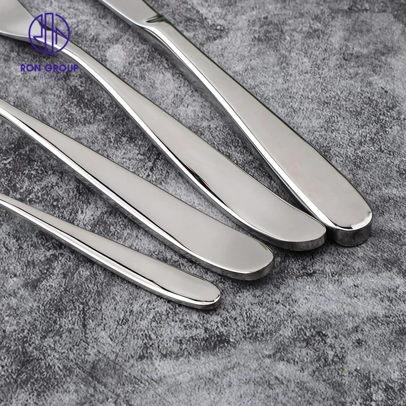 Crescent Series Stainless Steel Silver Knife and Fork Spoon Western Food Tableware Set