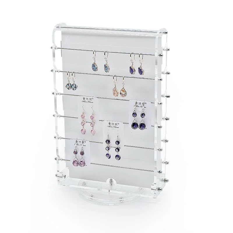 Schmuck Metalldisplay Rack Schmuck Ohrring Ständer Acryl Transparentes Display Steh