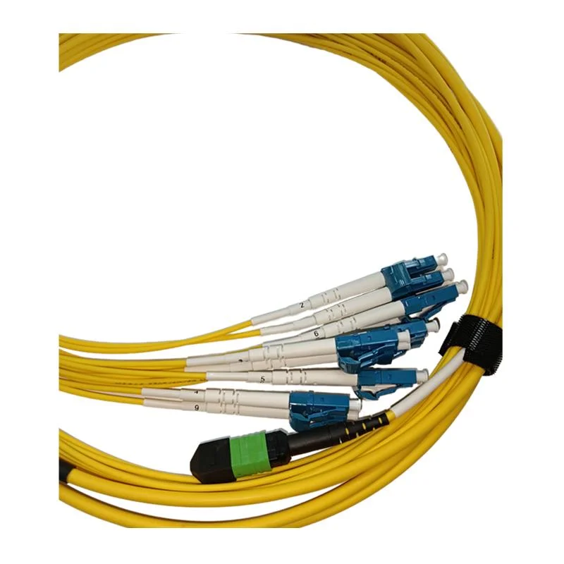 Patch de fibra óptica de cabo duplex MPO para 6LC de modo único Cabo