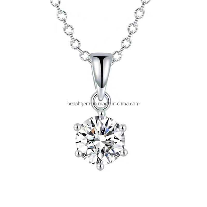 Moissanite 1carat Gemstone in Sterling Silver Jewelry Pendant P8210