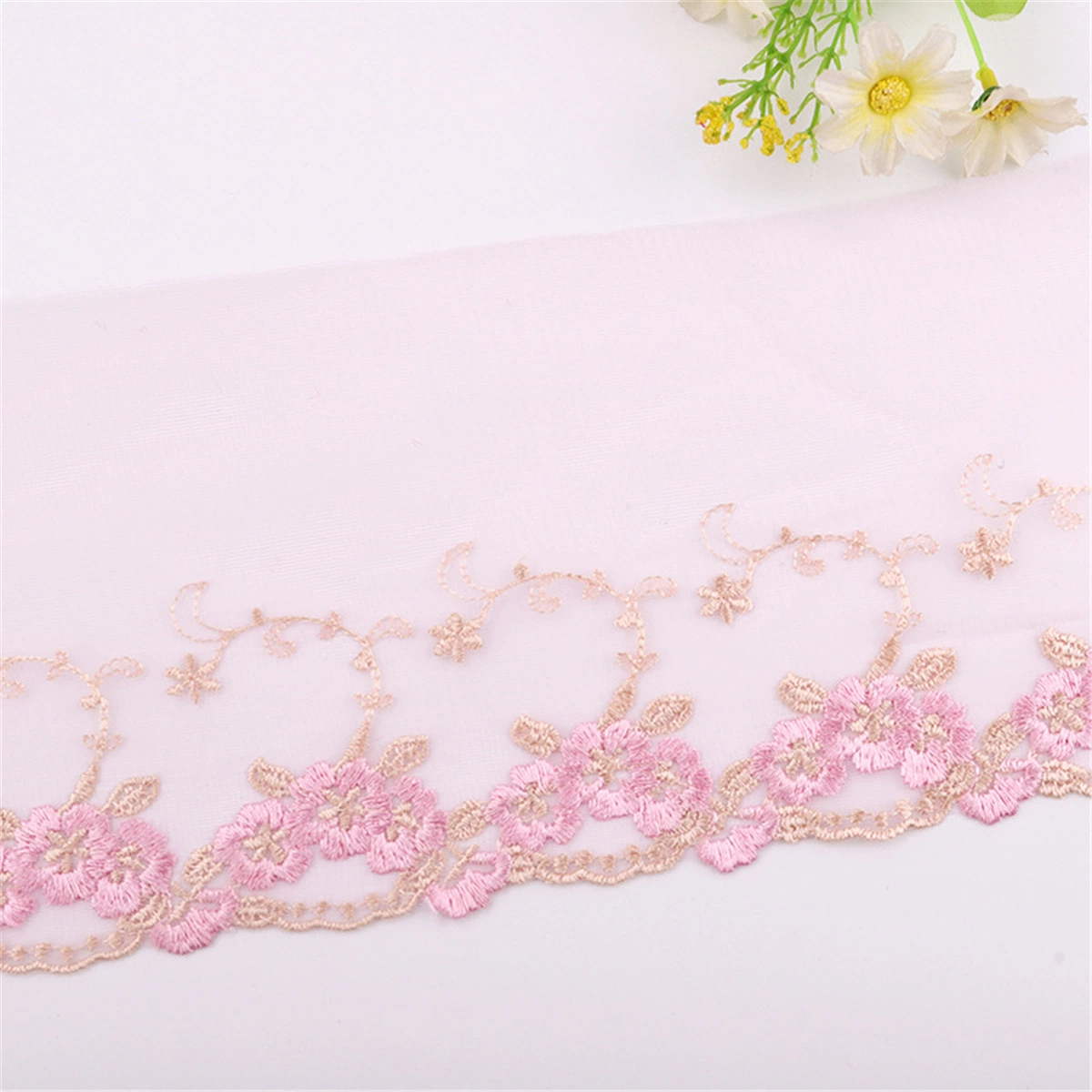 High-End Wedding Decoration Embroidery Mesh Cloth Lace Clothing Home Textile Accessories Color Gauze Lace