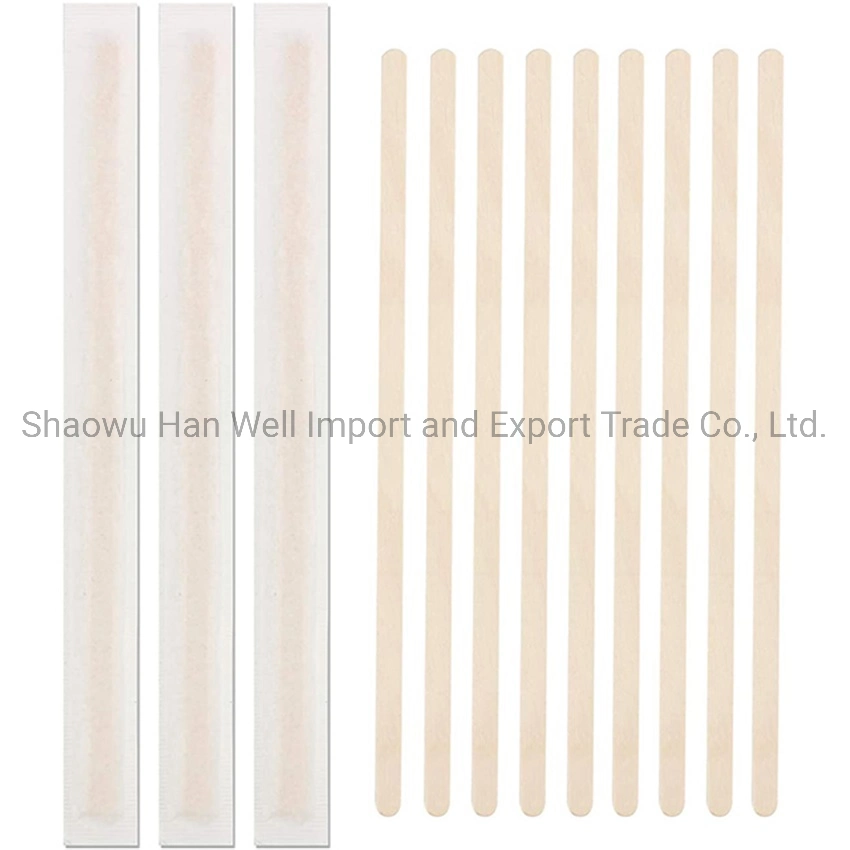 Biodegradable Disposable Wooden Beverage Mixer Stirrers with Round Ends