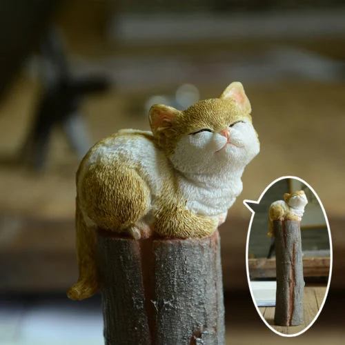 Resin Miniature Lovely Cat Figurines Art Works Home Garden Decor Gifts Kittens