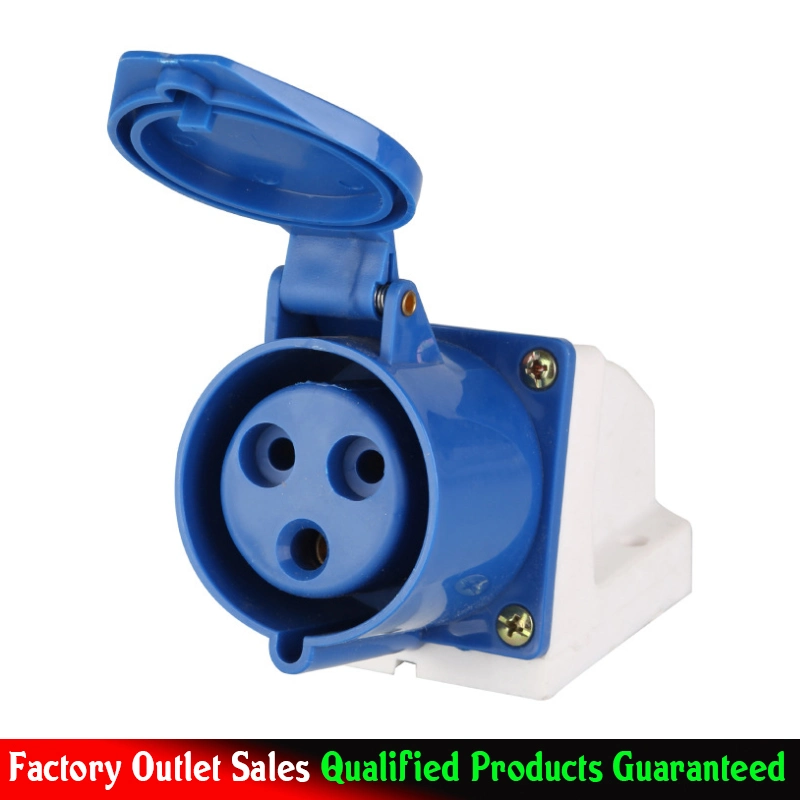 Model 123 IP44 Weather-Proof 3pin Socket 32AMPS Industrial Socket 16A Universal Socket Outlet