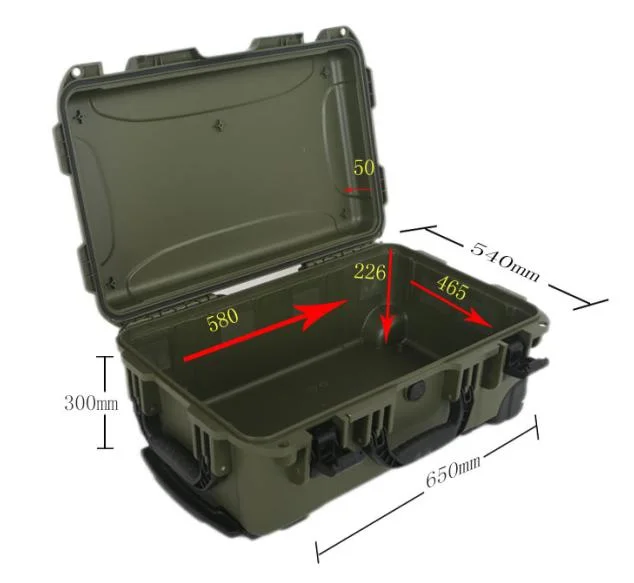 Modèle 3720 Grande boîte de transport de stockage en PP dur étanche Mallette à outils en plastique avec roues