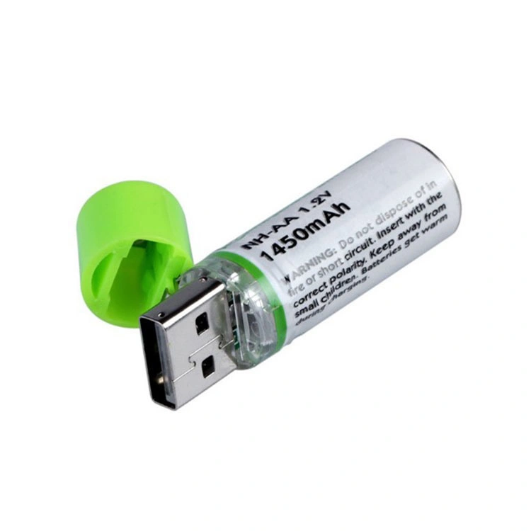 Neues Design 1,2V Ni-MH USB wiederaufladbare AA-Batterie mit High Perfermance