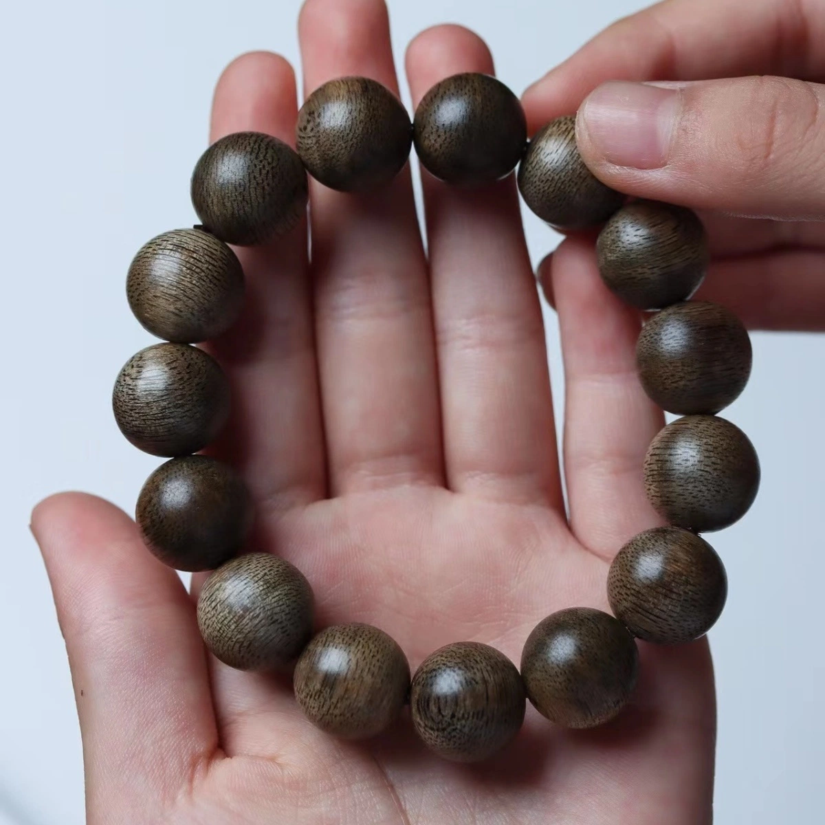 Authentic Vietnam Baiqinan High Grade Natural Agarwood Bracelet End Buddha Bead Recitation Qinan