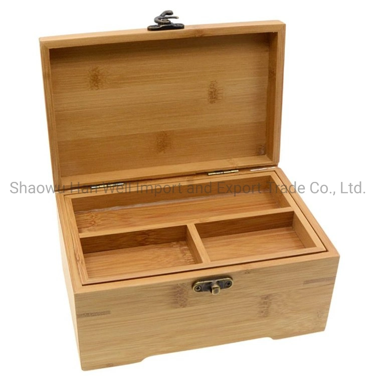 Retro Exquisite Bamboo Cosmetic Makeup Case for Sundries Storage