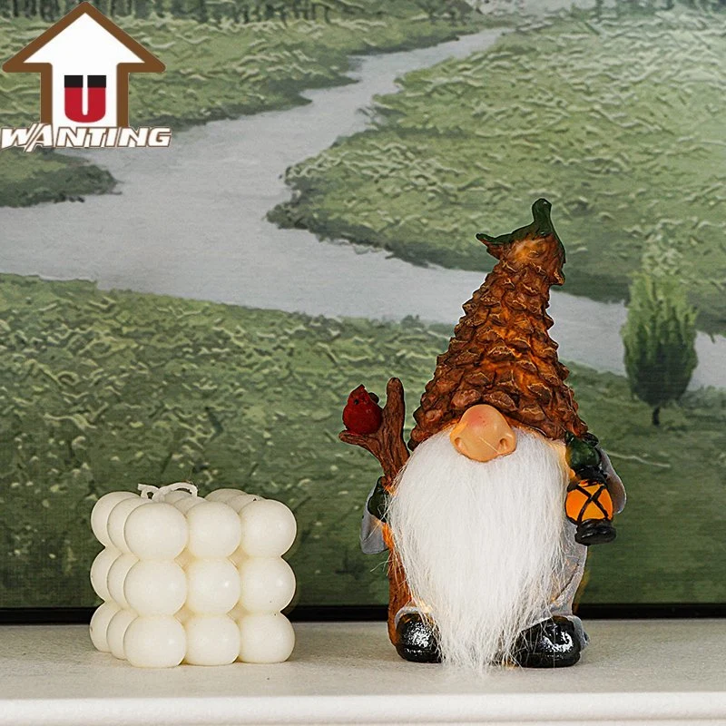 Wholesale/Supplier Garden Dwarf Statue LED Light Christmas Gnome Resin Craft Home Decoration