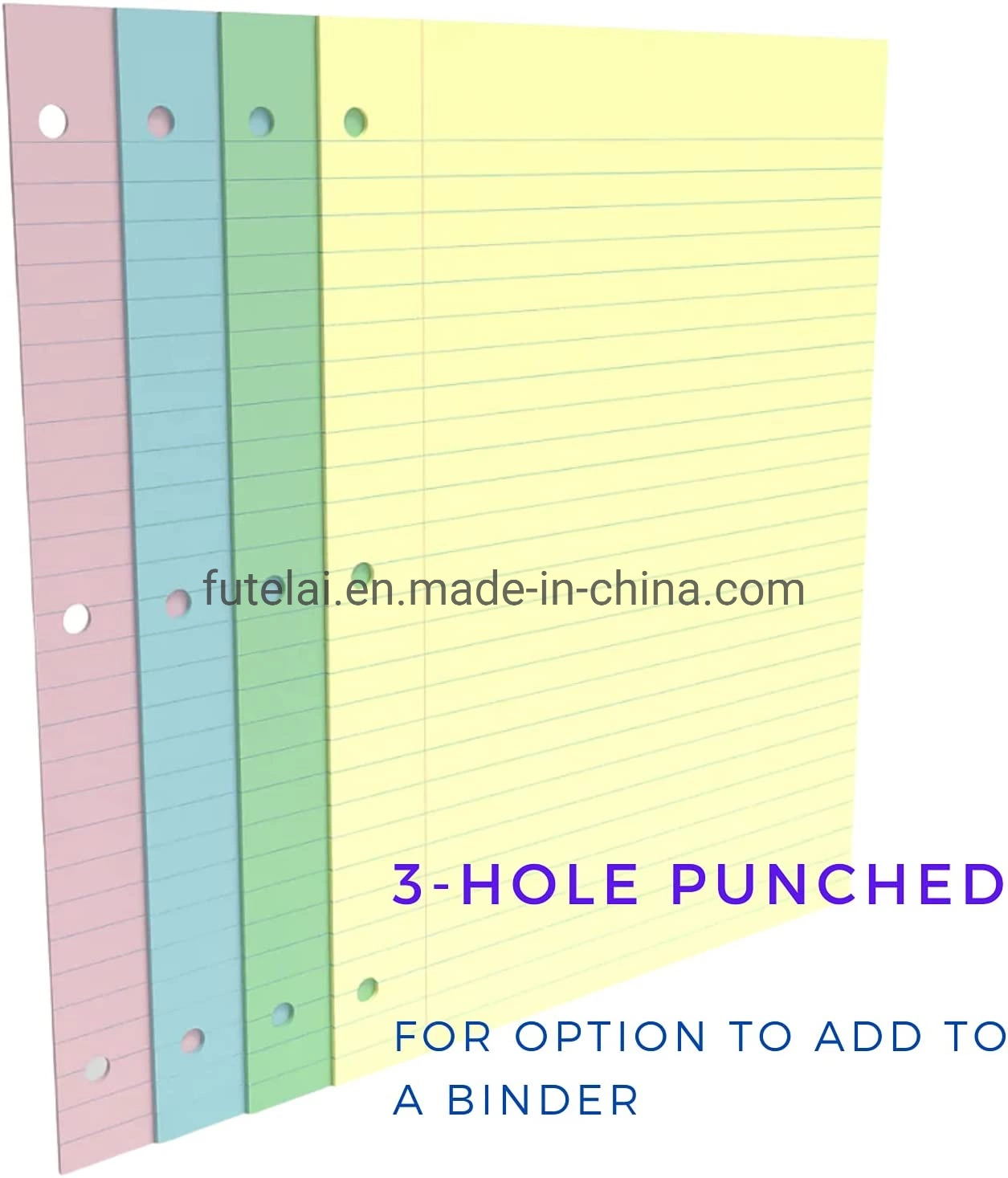 Loose Leaf Filler Paper, 100sheets, 10.5X8inch Letter Sized and 3-Hole Punched to Fit Standard 8 X10.5inch,College Ruled, 3-Hole Punched for 3-Ring Binder Paper