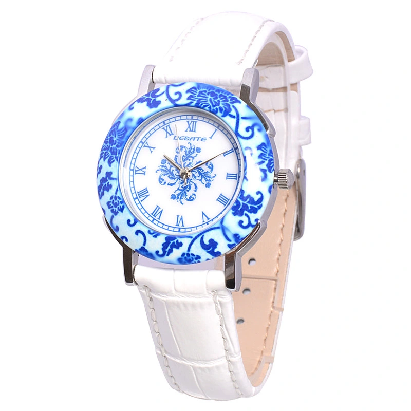 Marble and White Jade Material Make Skin Cool Ladies Quartz Watch