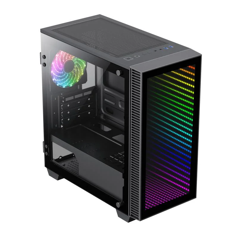 Mini Tower Infinity Computer Case, Argb Light, Asus Aura Sync Support, Gamemax