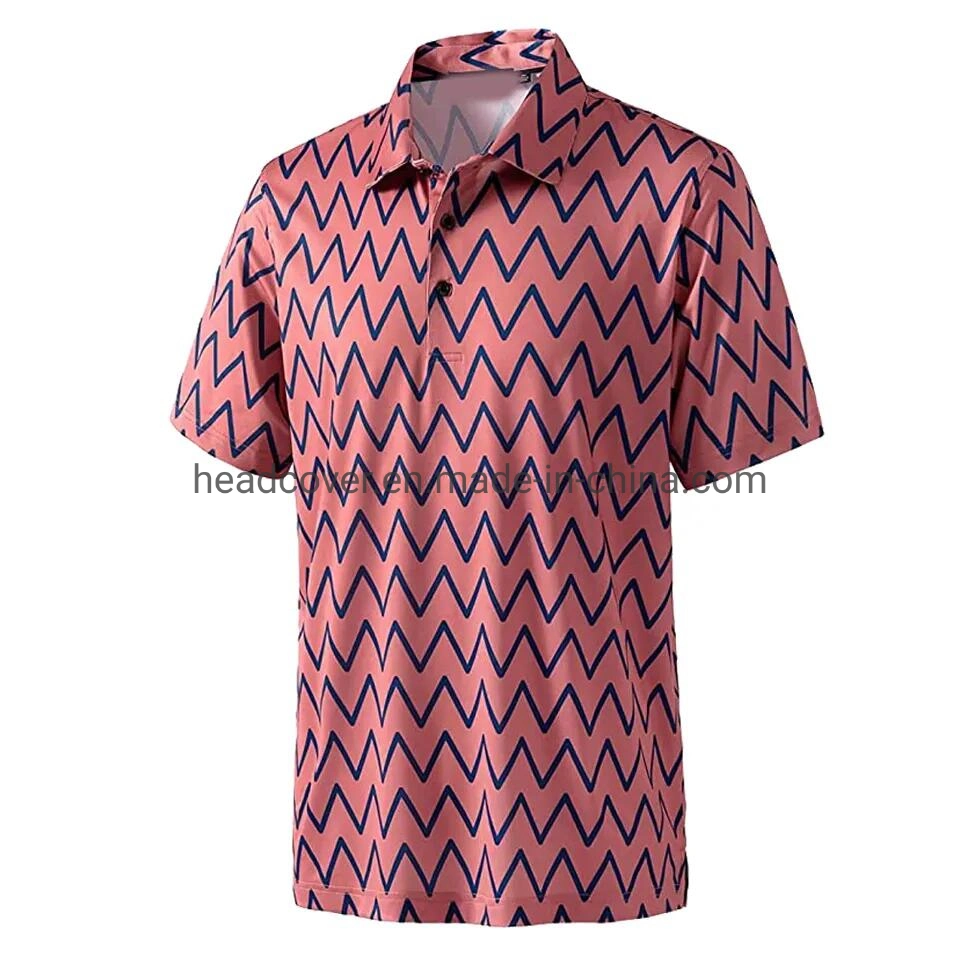 Golf Polo Shirt Men Performance 100% Polyester Full Piece Sublimation Printing