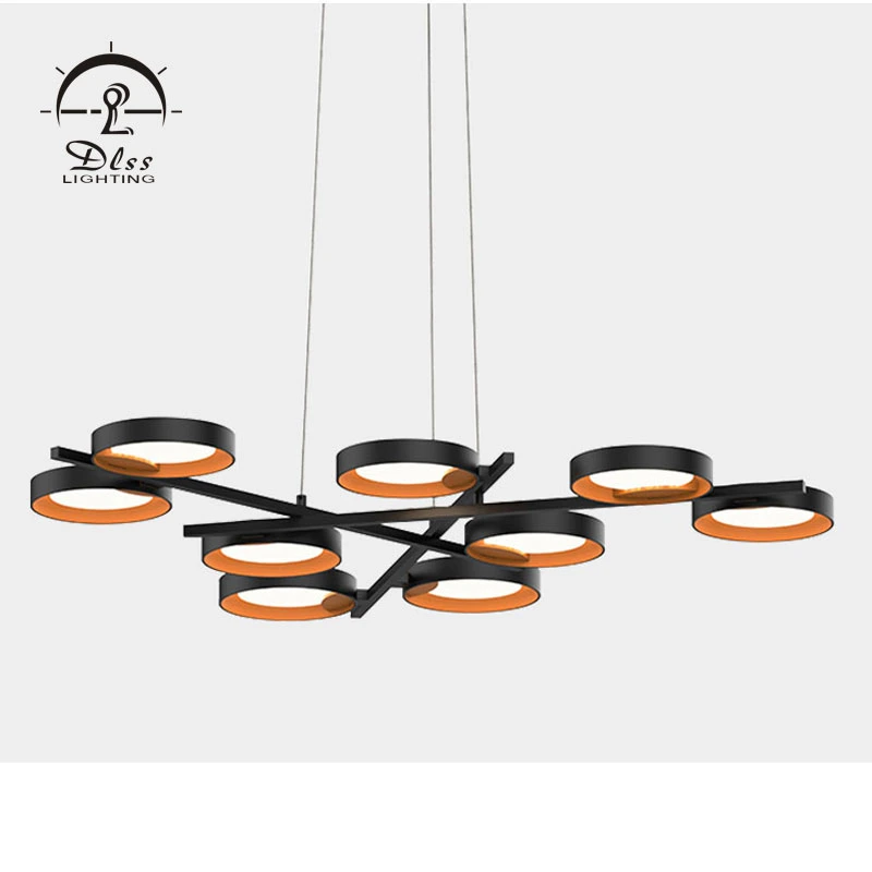 Creative Color Negro Iluminación para lámparas de araña colgante para interiores La decoración del hogar