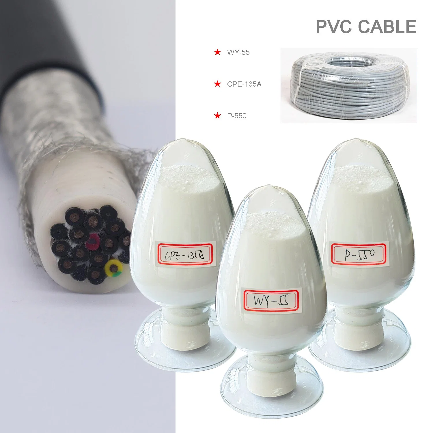 Compacted Catalyst PVC Processing Aids Wy-55 Used for PVC Cable