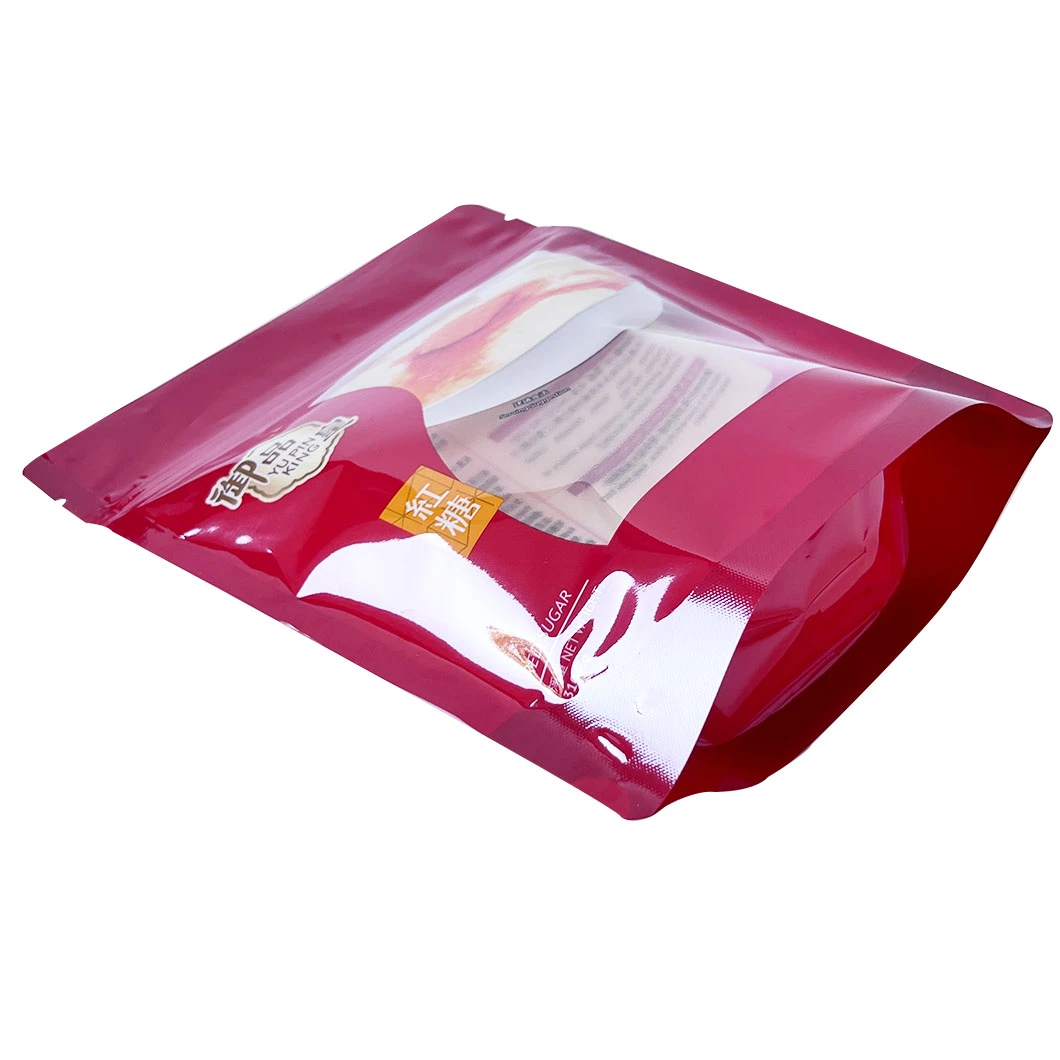 Wholesale/Supplier Custom PE/PE 100% Recyclable Zip Lock Brown Sugar White Sugar Packaging Stand up Pouches with Transparent Window