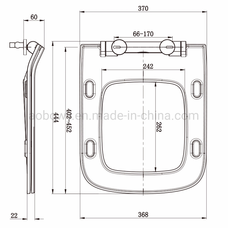 Easy Cleaning Wc UF Material High quality/High cost performance Slow Close Square Toilet Seat Online