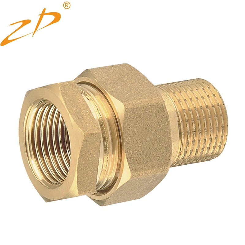 Water Meter Coupling Fittings Thread Copper Union Connector with Brass Material