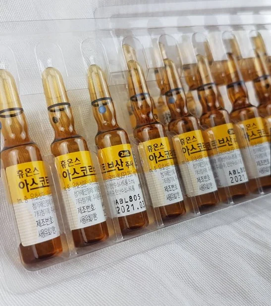 2023 Corea Precio al por mayor Venta caliente Comprar Huons de ácido ascórbico vitamina C pura inyección Anti-Wrinkle Blanqueamiento facial antienvejecimiento ampolla