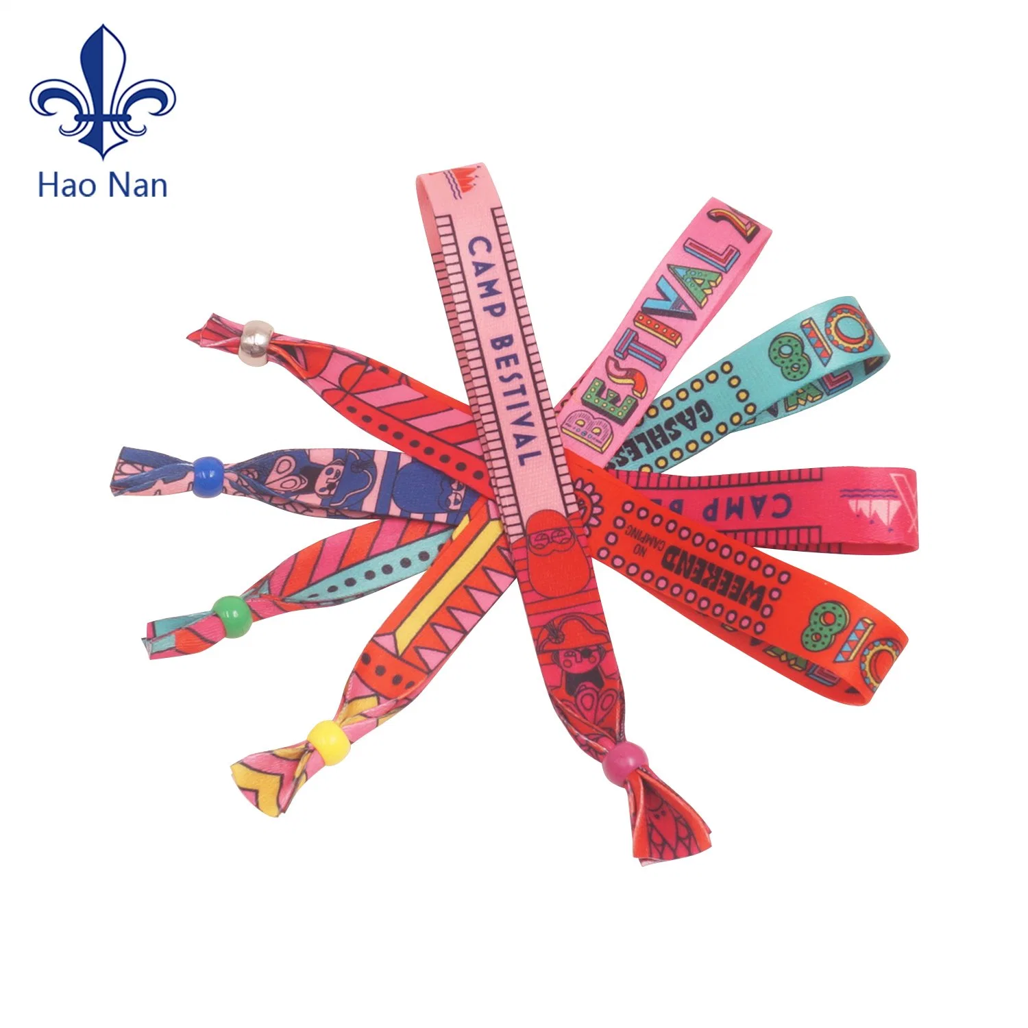 Custom Fabric Polyester Woven Colorful Wristband Promotional Gift